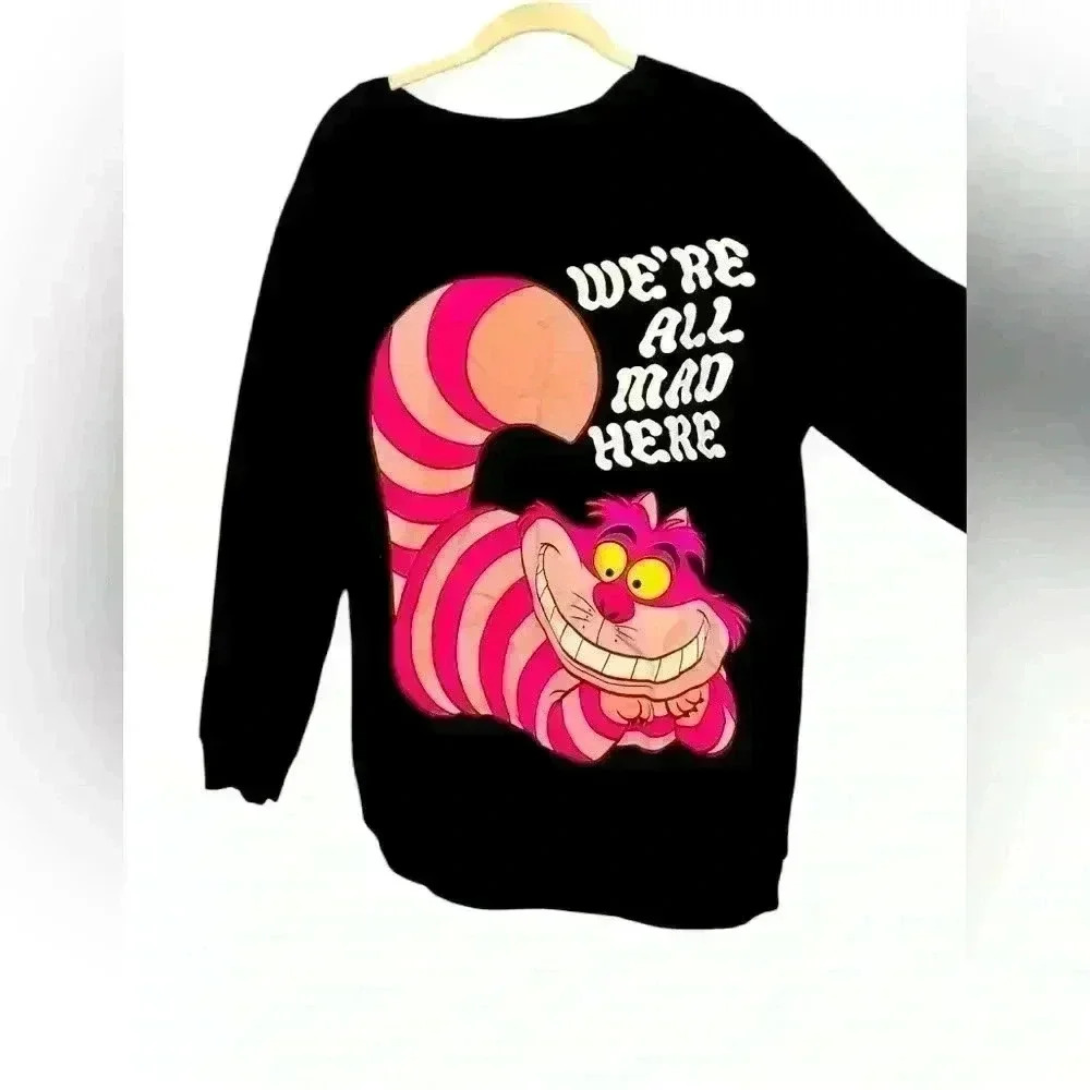 Disney Cheshire Cat women’s sweatshirt size Large - Picture 1 of 4